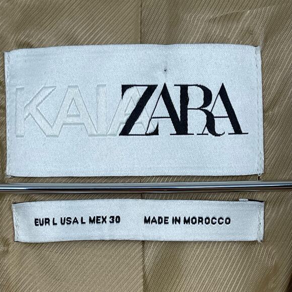 Zara x Kaia Gerber Wool Blend Long Overcoat Camel Large Classic Capsule Timeless - Picture 6 of 16